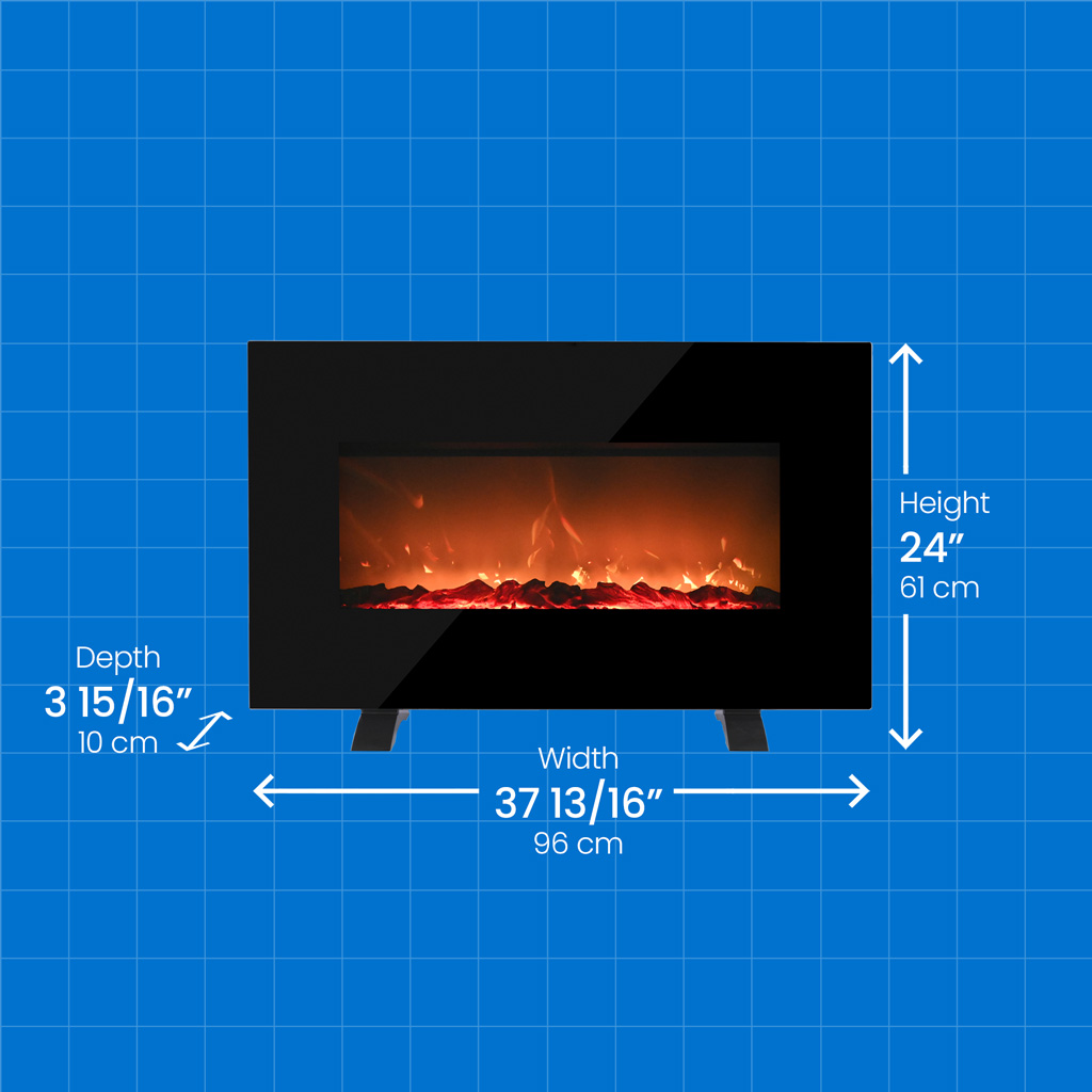 Danby Designer 38" Wall Mount Electric Fireplace in Black 4 Danby ddef03813bd13 dimensions