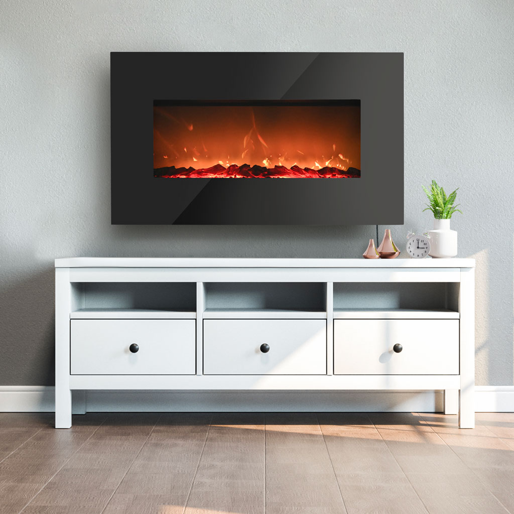 Danby Designer 38" Wall Mount Electric Fireplace in Black 3 Danby ddef03813bd13 insetting 2