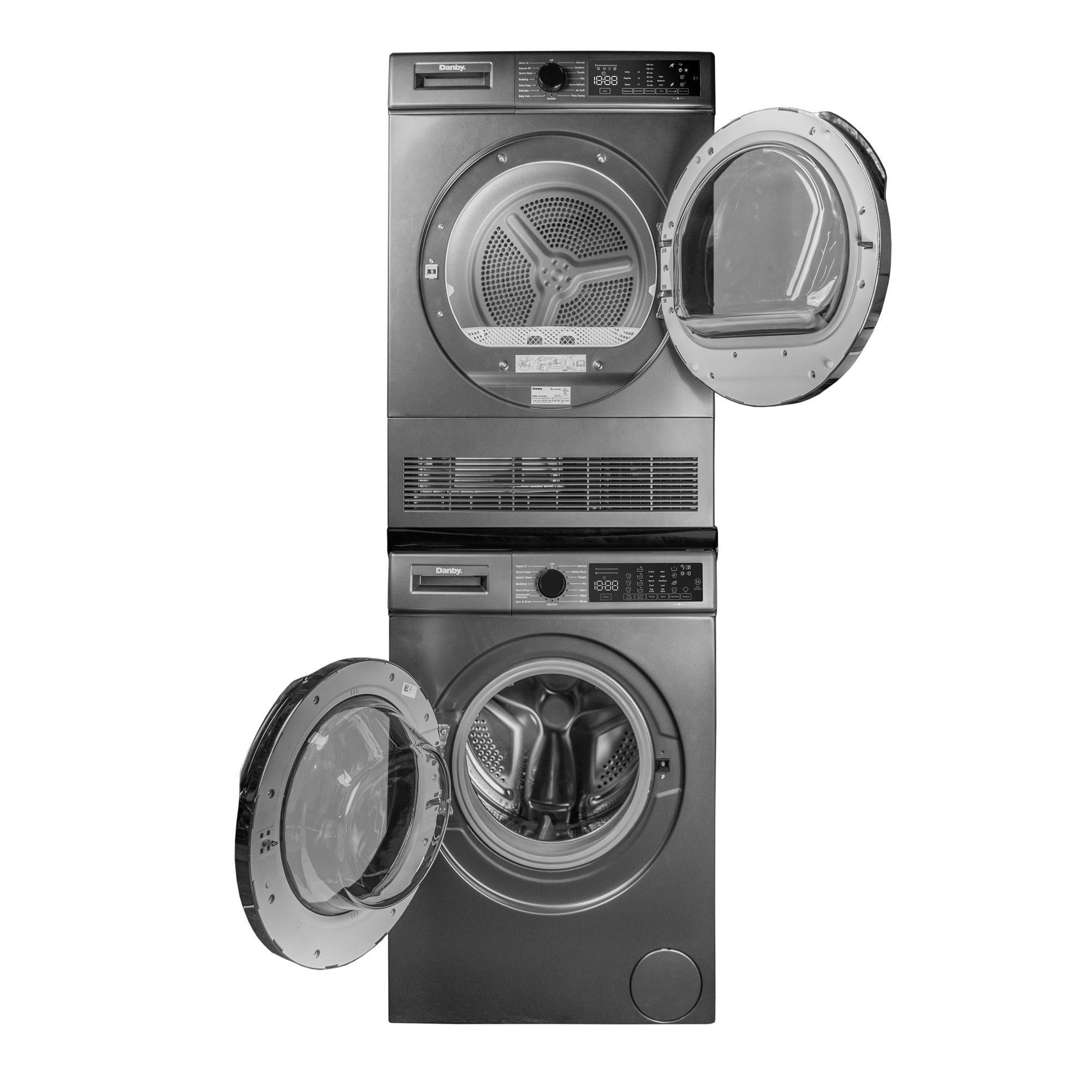 Danby DDY040D1DSDB 24 inch compact condensing dryer internal component view showing airflow and drying system