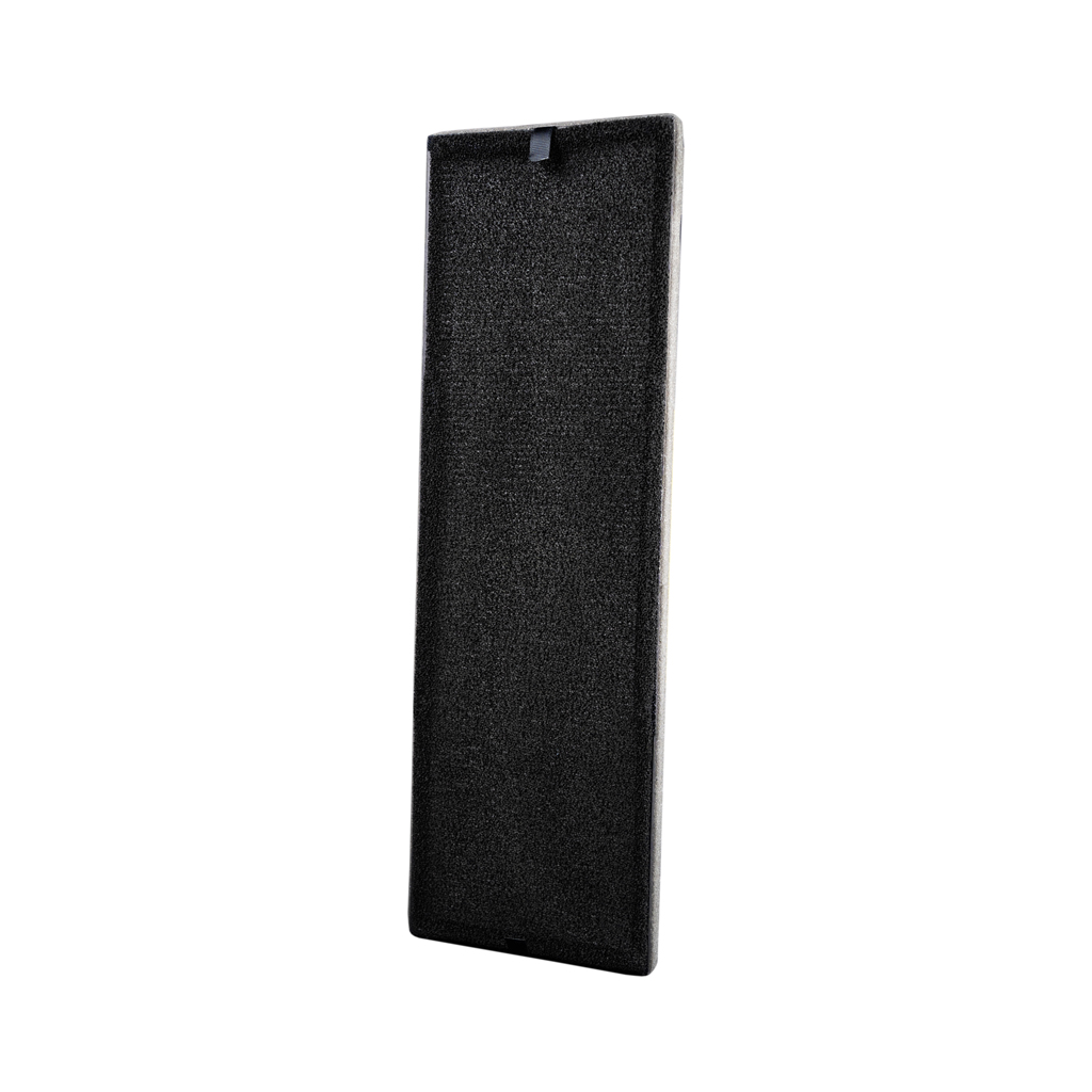 Danby appliances air purifier 210 sq ft DAP143BAW-UV foam pre-filter with black mesh layer shown in angled view on a plain background