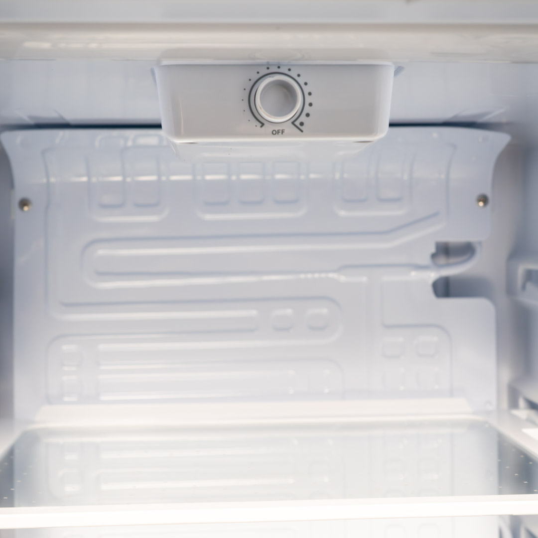 Danby 3.3 cu. ft. Compact Fridge in Stainless Steel Look 9 Danby appliances 3.3 cu ft compact fridge stainless DAR033A6BSLDB close-up of interior temperature control dial under top panel
