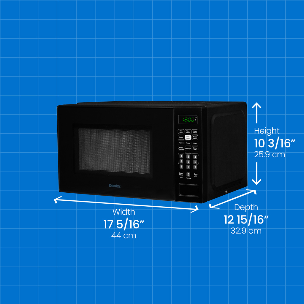 Danby 0.7 cu. ft. Countertop Microwave in Black 6 Danby dbmw0721bbb dimensions