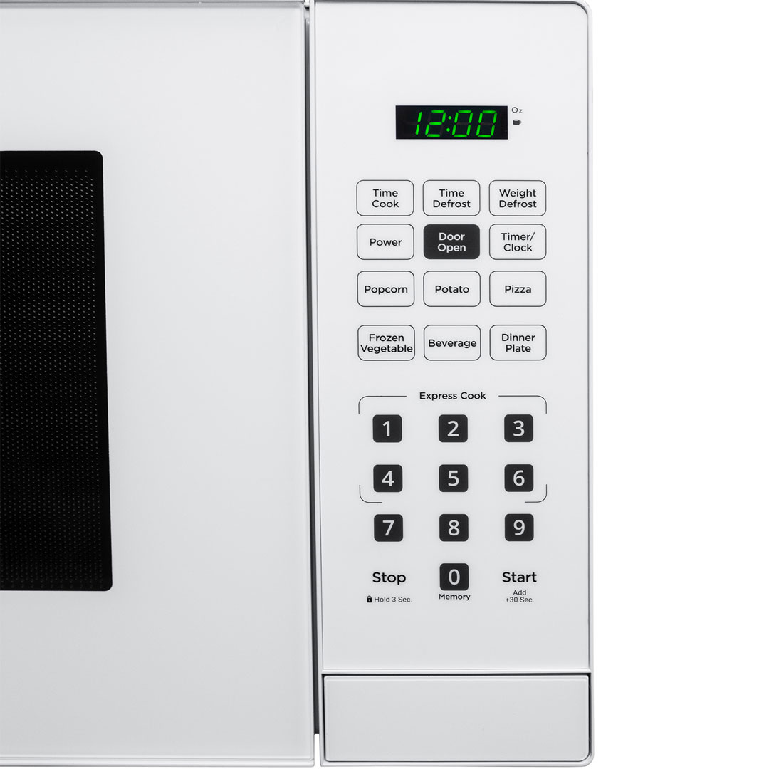 Danby 0.9 cu. ft. Countertop Microwave in White 9 Danby dbmw0921bww controls