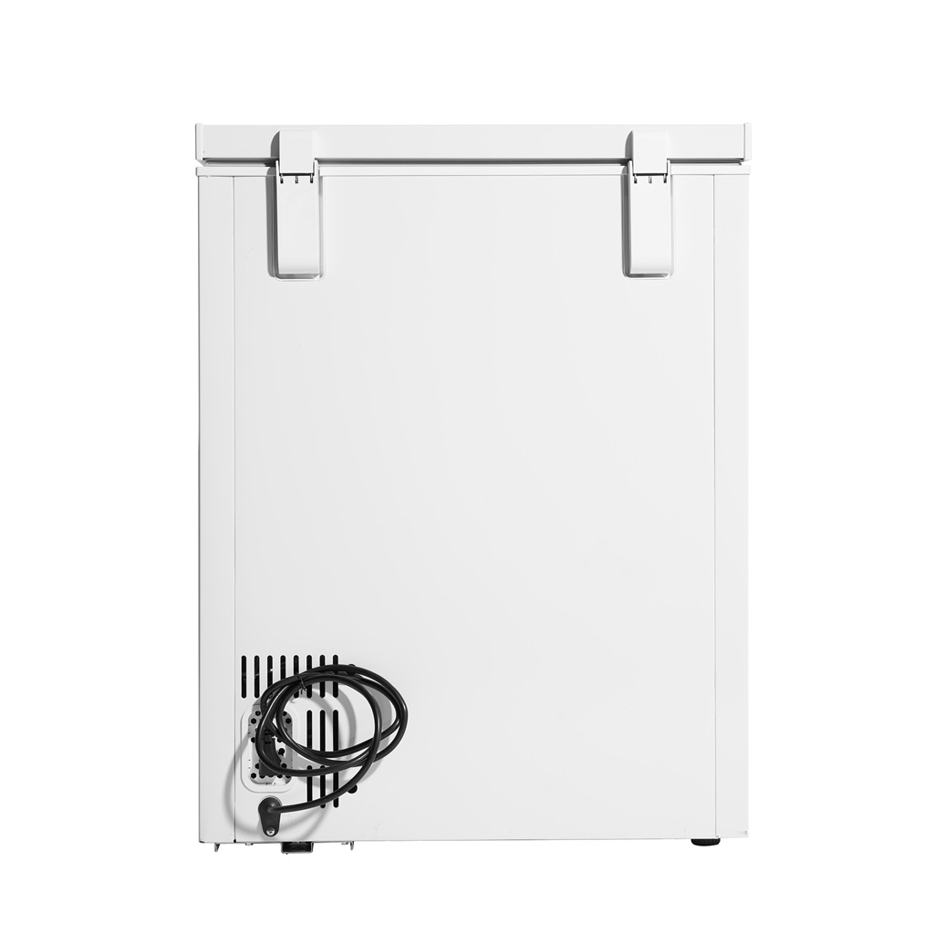 Danby DCF050A6WM 5.0 cu ft chest freezer rear view showing power cord and cabinet design