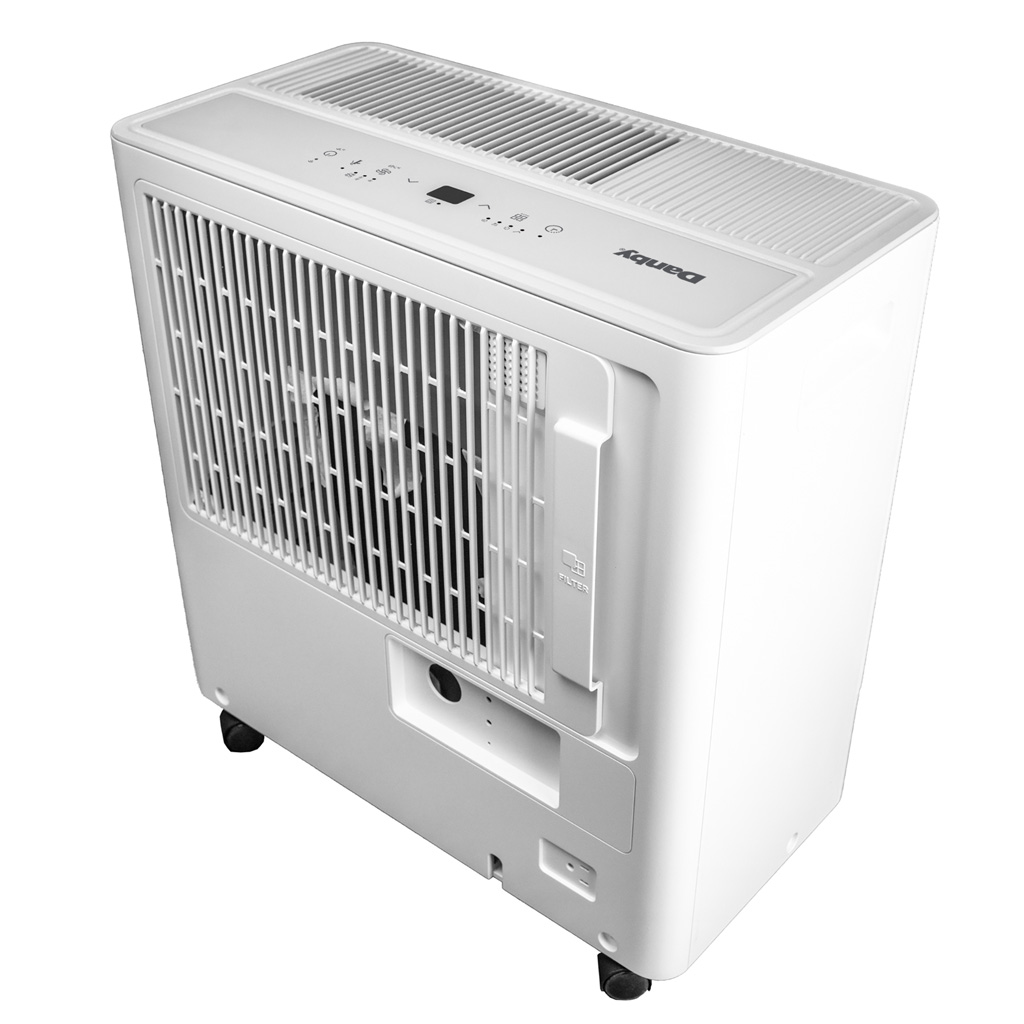 Danby 50-Pint Dehumidifier with Pump & Wi-Fi in White 4 Danby ddr050bspwdb back left