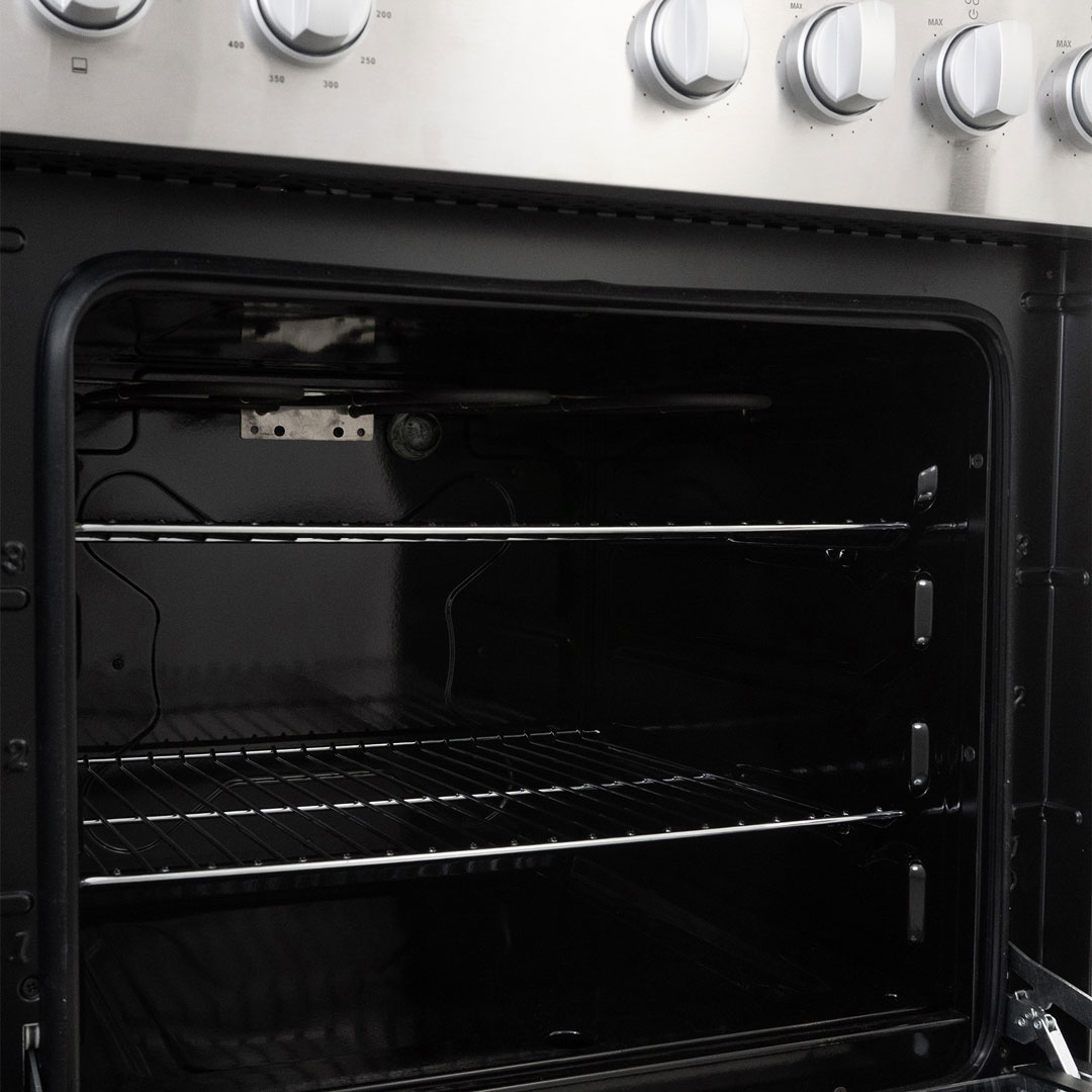 Danby DERM240BSSC 24 inch electric range oven interior with rack and cavity
