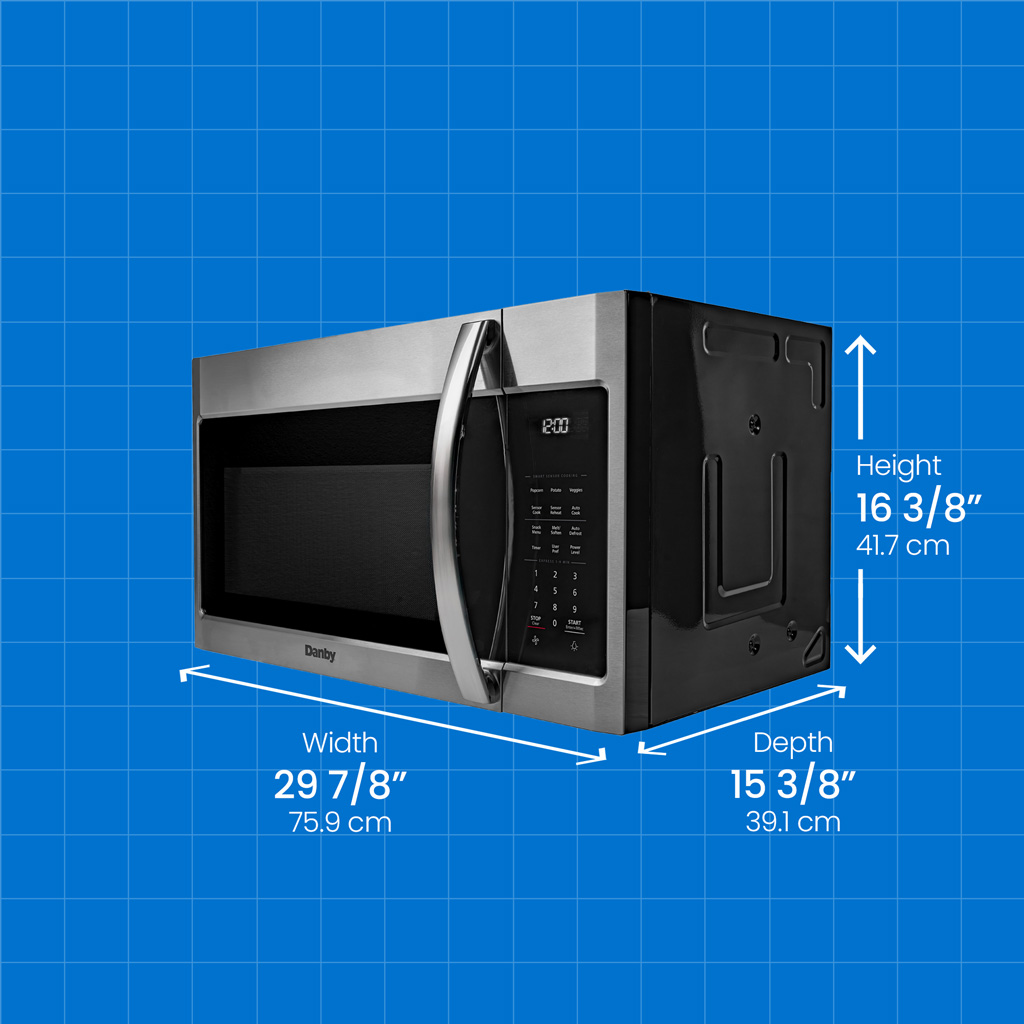 Danby 1.7 cu. ft. Over The Range Microwave Oven in Stainless Steel 7 Danby dom1741bssdb dimensions
