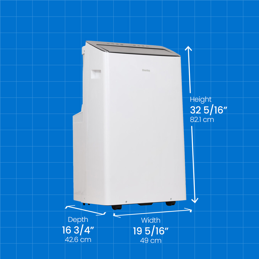 12,000 BTU Portable Air Conditioner – Dual Hose – 3-in-1 – Smart Control 7 Danby dpa100b9iwdb 6 dimensions