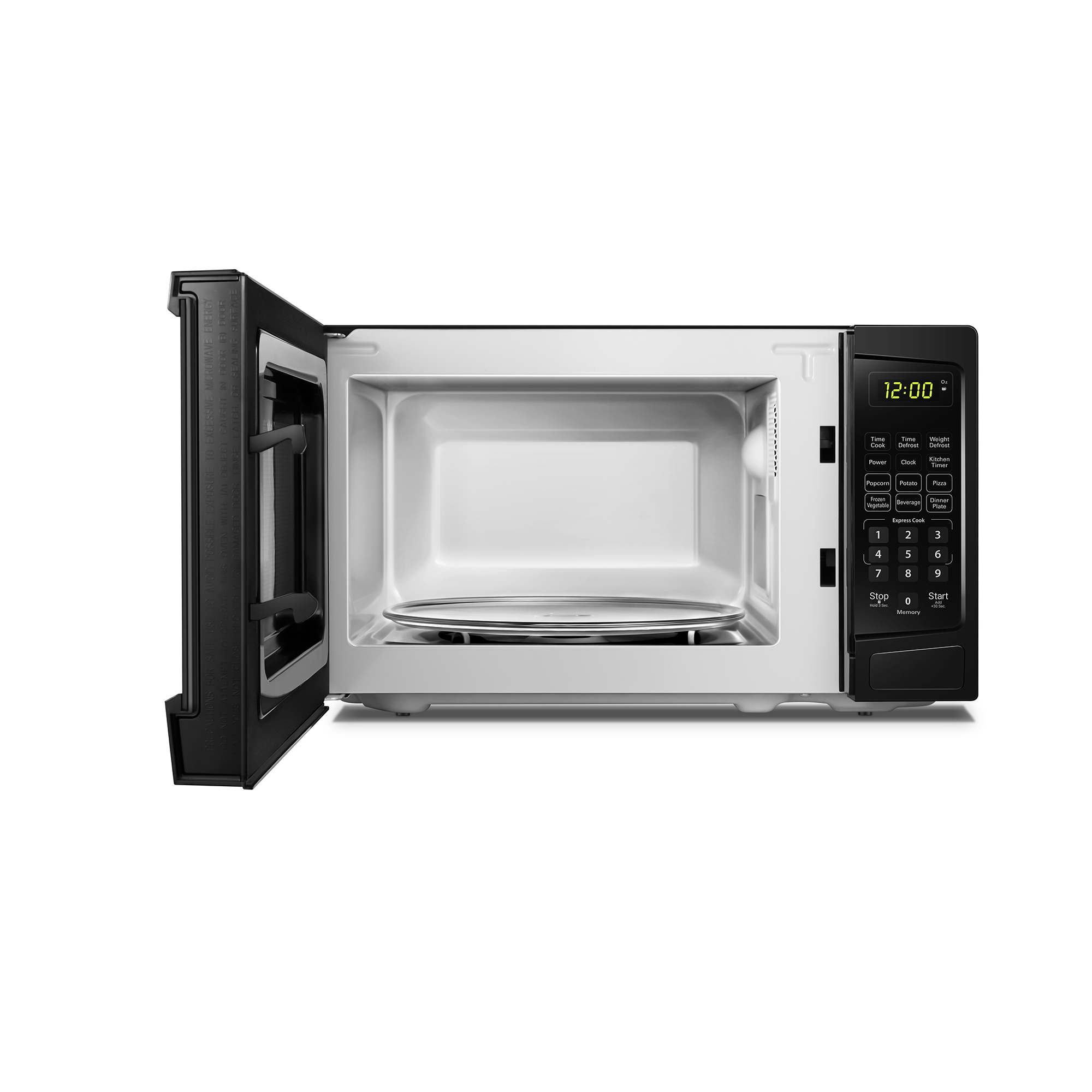 Micro-ondes de comptoir Danby de 0,9 pi³ en noir 5 Danby DBMW0920BBB Front Open