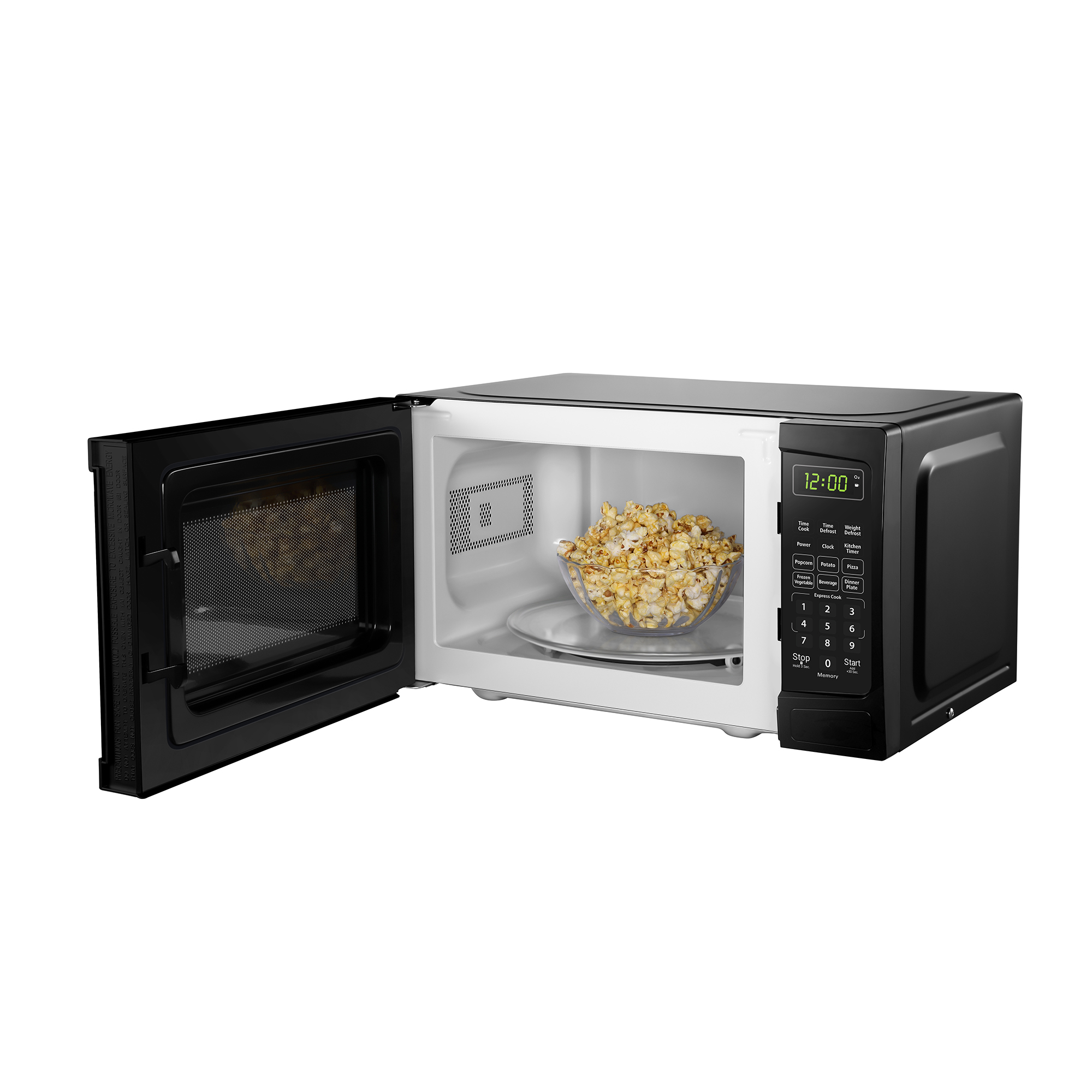 Micro-ondes de comptoir Danby de 0,9 pi³. en noir 6 Danby DBMW0920BBB Left Open Prop
