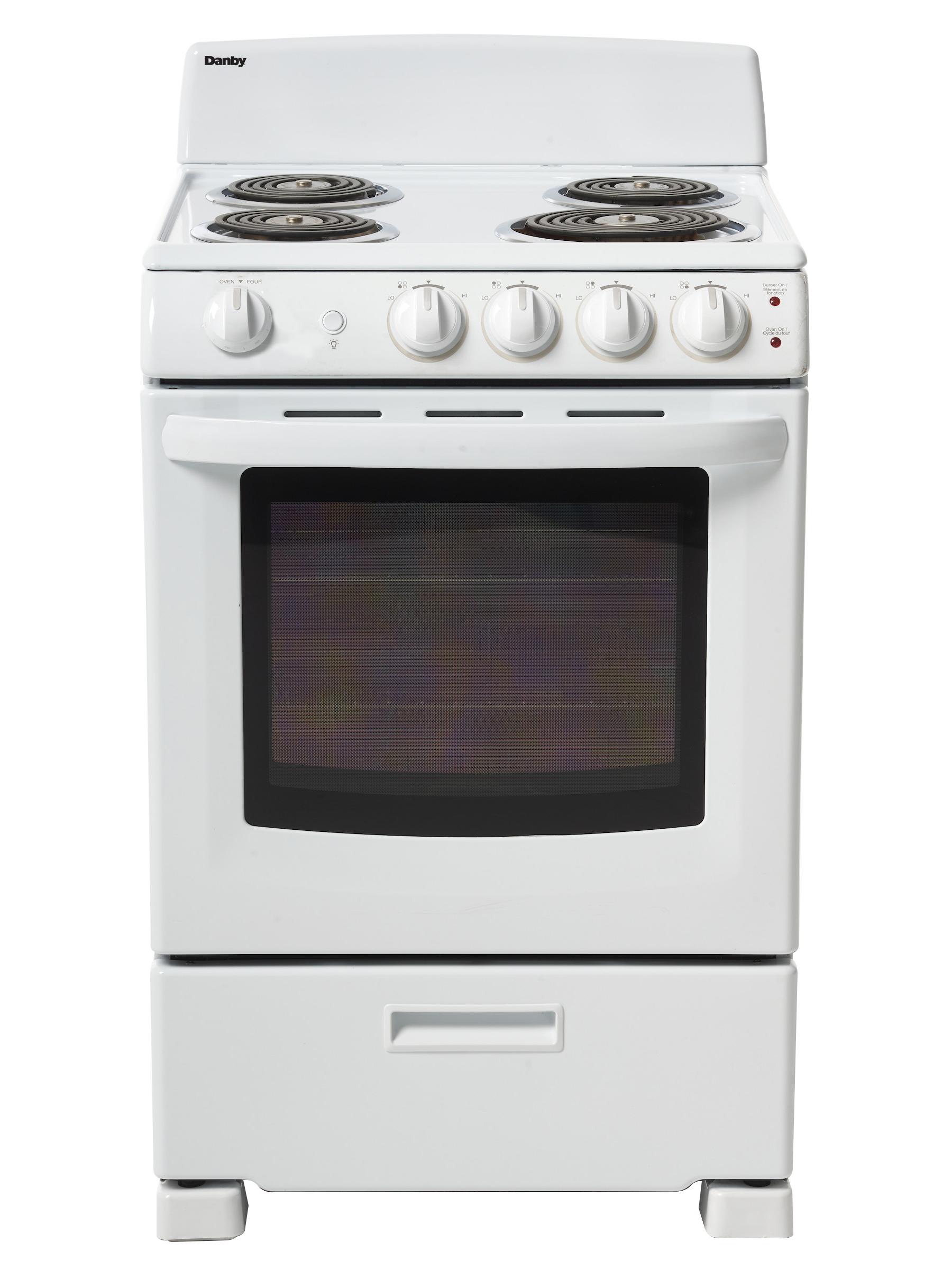Danby 24" Wide Electric Range in White 1 Danby DER244WC Front Closed