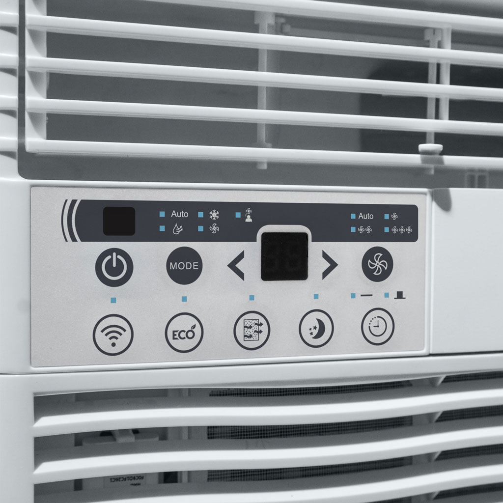 12,000 BTU Window Air Conditioner - Cools Up To 550 sq. ft. - Refurbished 8 Danby DAC120EB8WDB 12000 BTU window air conditioner control panel with electronic controls and digital display