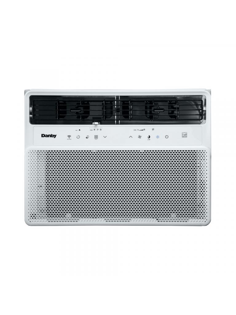 Danby DAC120ECBIWDB 12000 BTU window air conditioner front view with white finish and electronic controls