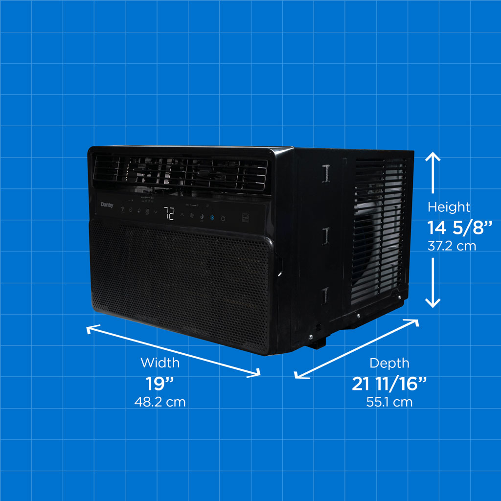14,000 BTU Window Air Conditioner – Cools Up To 650 sq. ft. 7 Danby dac140ebibdb dimensions