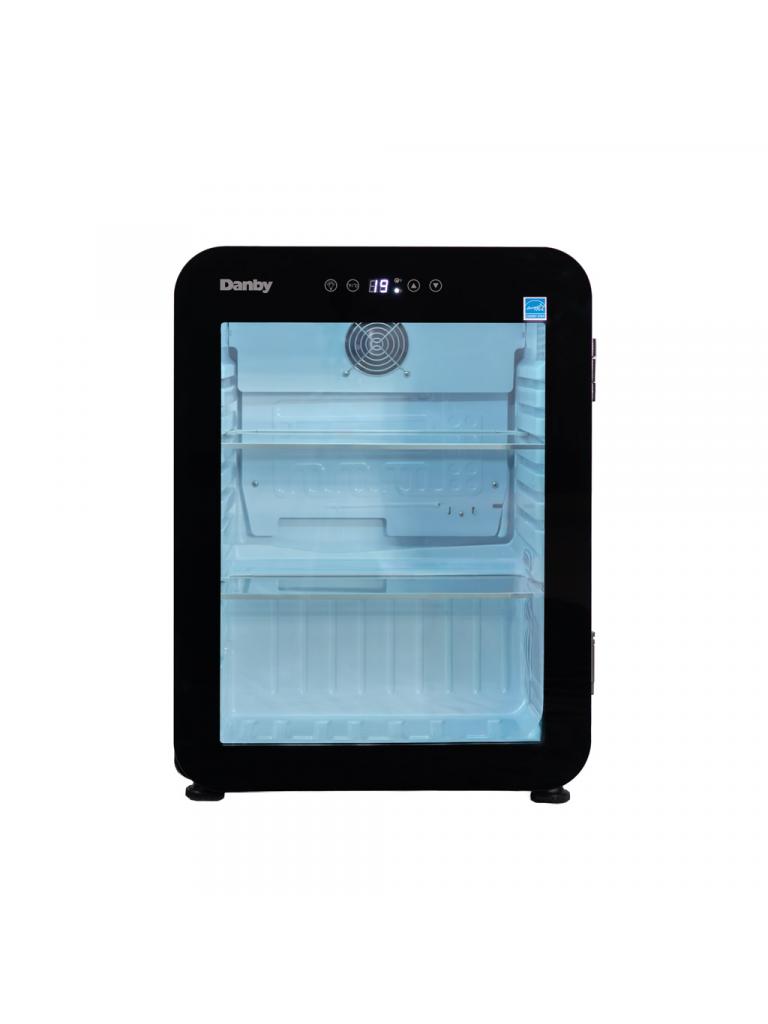 Danby DAG022A5BDH 2.2 cu ft glass door mini refrigerator front view with glass door