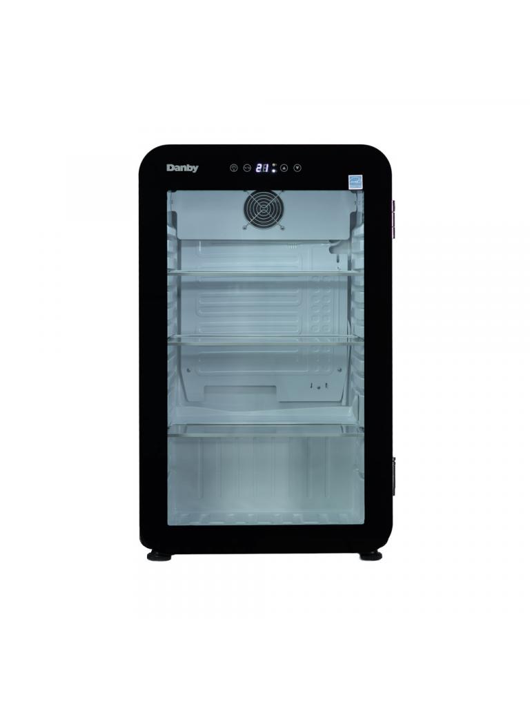 Danby DAG033A5BDH 3.3 cu ft glass door mini refrigerator front view with glass door