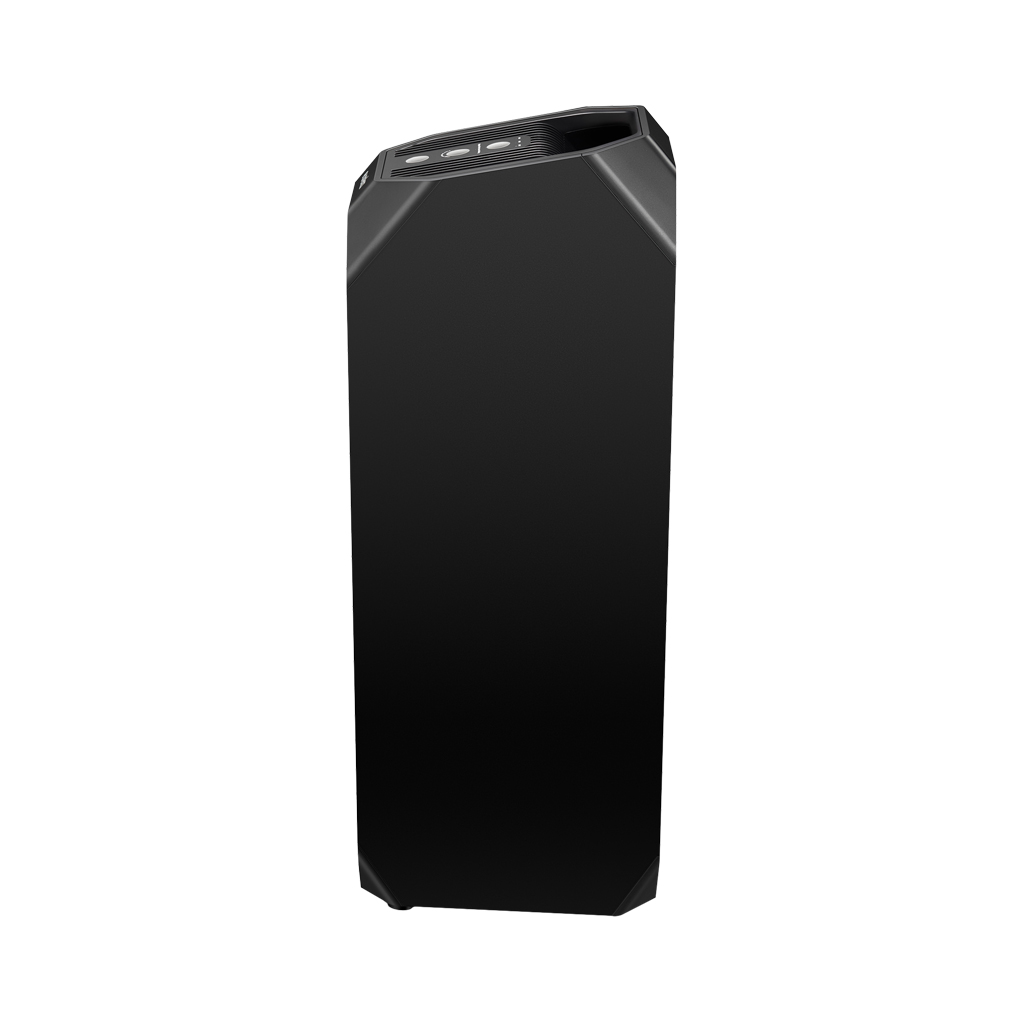 Danby DAP143BAB-UV air purifier left side view with sleek black tower design