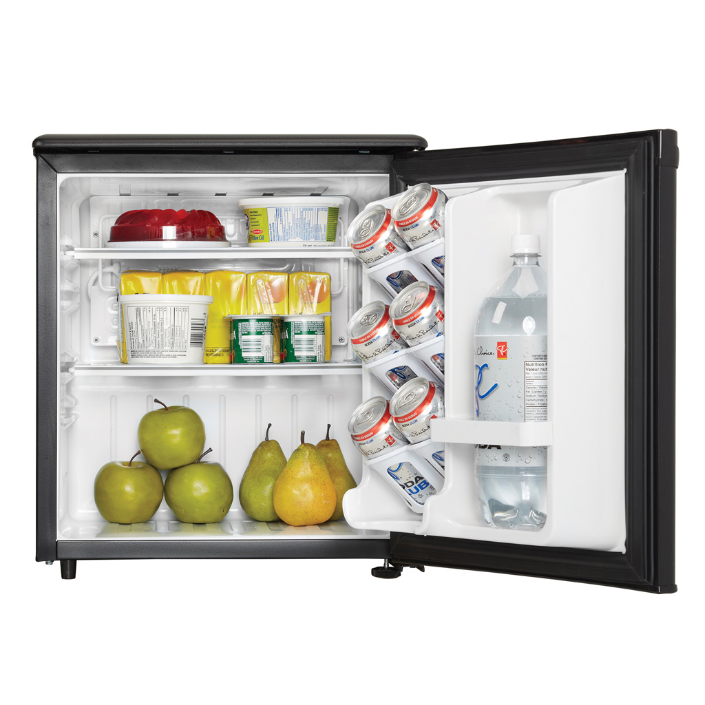 Danby Designer 1.7 cu. ft. Compact Fridge in Black 8 Danby dar017a2bdd front propped 2