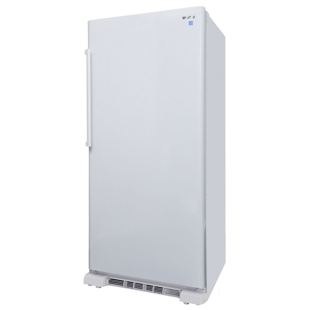 Danby DAR170A3WDD 17.0 cu ft apartment fridge left angle view with white finish