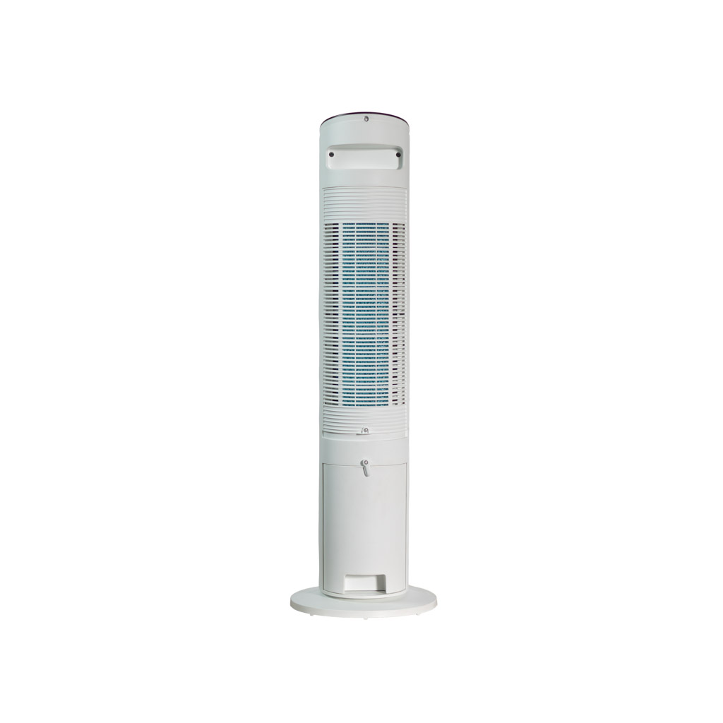 Danby DBEC42A41W 42 inch evaporative cooler rear view showing air filter panel and water access