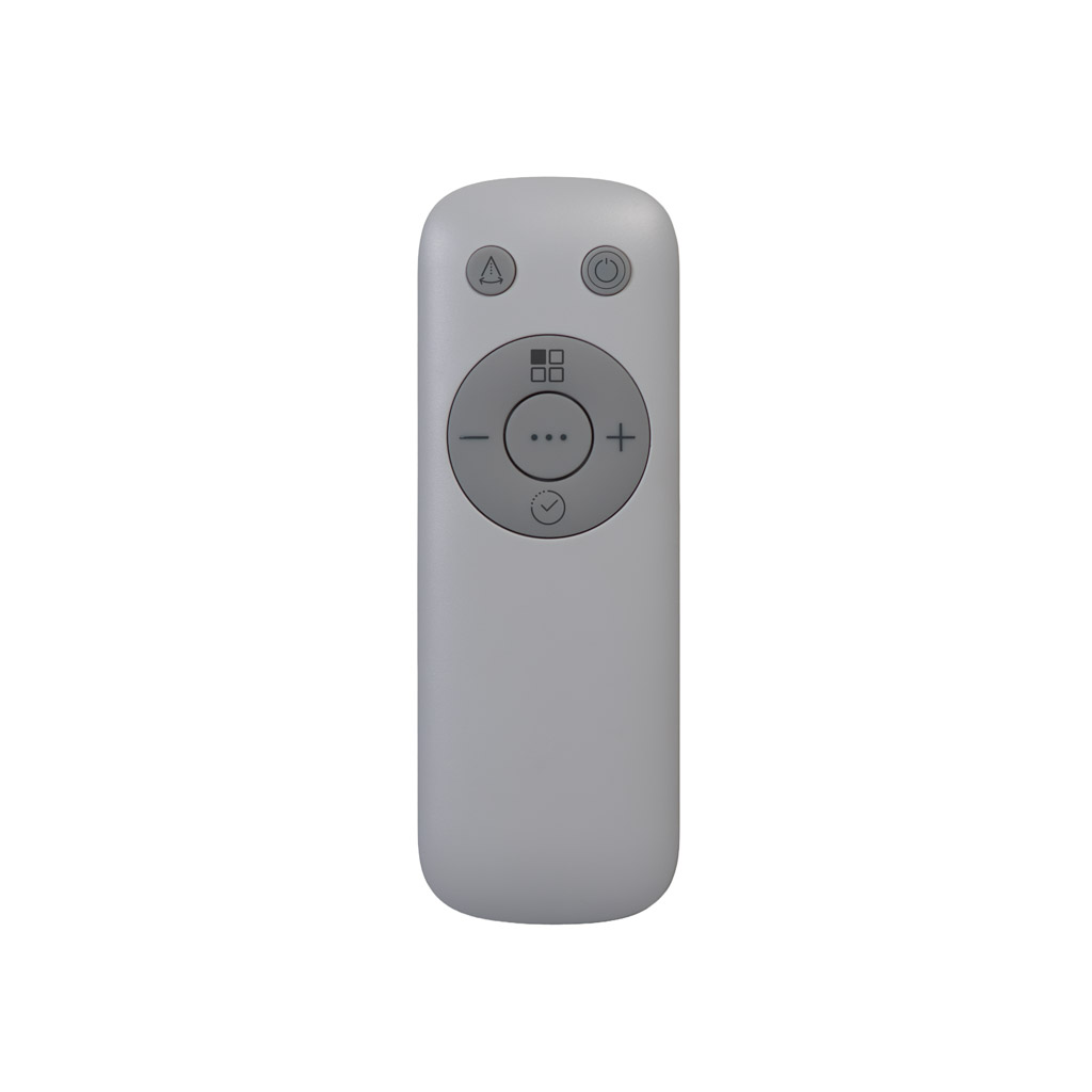 Danby DBEC42A41W 42 inch evaporative cooler remote control in hand with touch button panel
