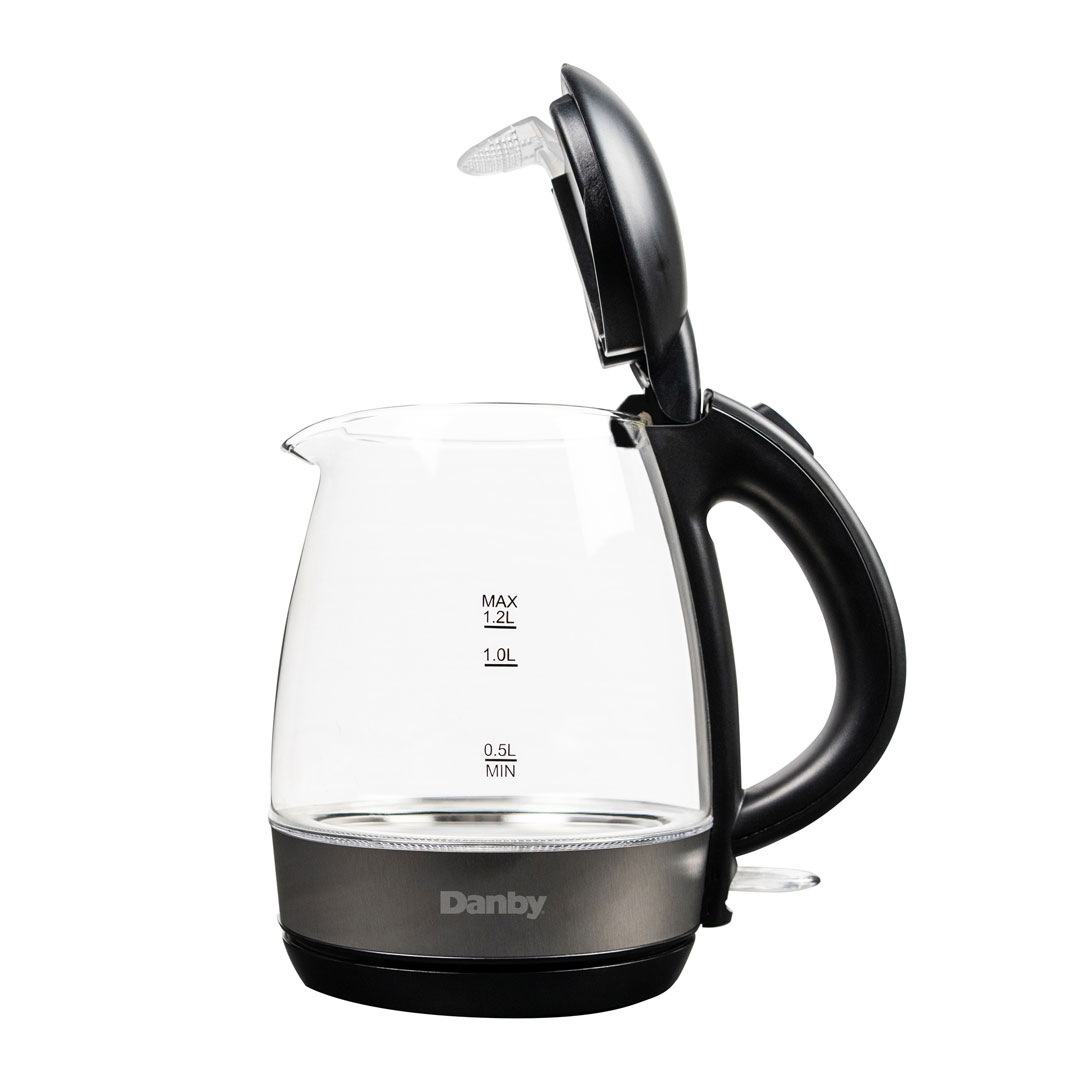 Danby 1.2L Glass Kettle in Black 6 Danby dbkt12013bd11 front open