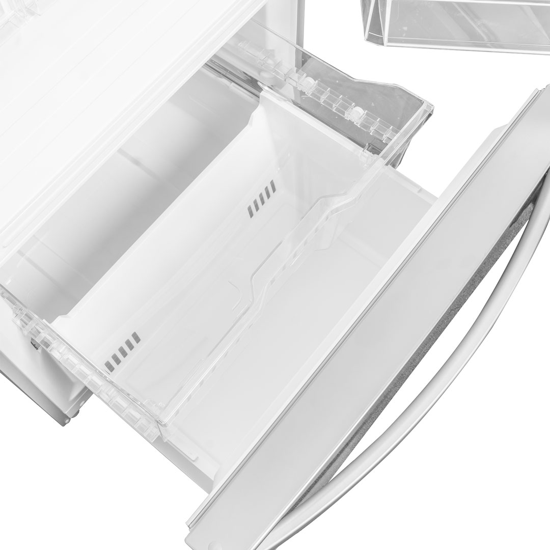 Danby Designer 18.7 cu. ft. Apartment Fridge Bottom Mount in Stainless Steel 10 Danby dbm187e1ssdb freezer drawer