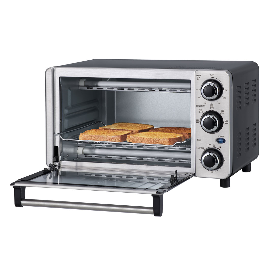 Danby 0.4 cu. ft./12L 4 Slice Countertop Toaster Oven in Stainless Steel 10 Danby dbto0412bbss left open propped 1