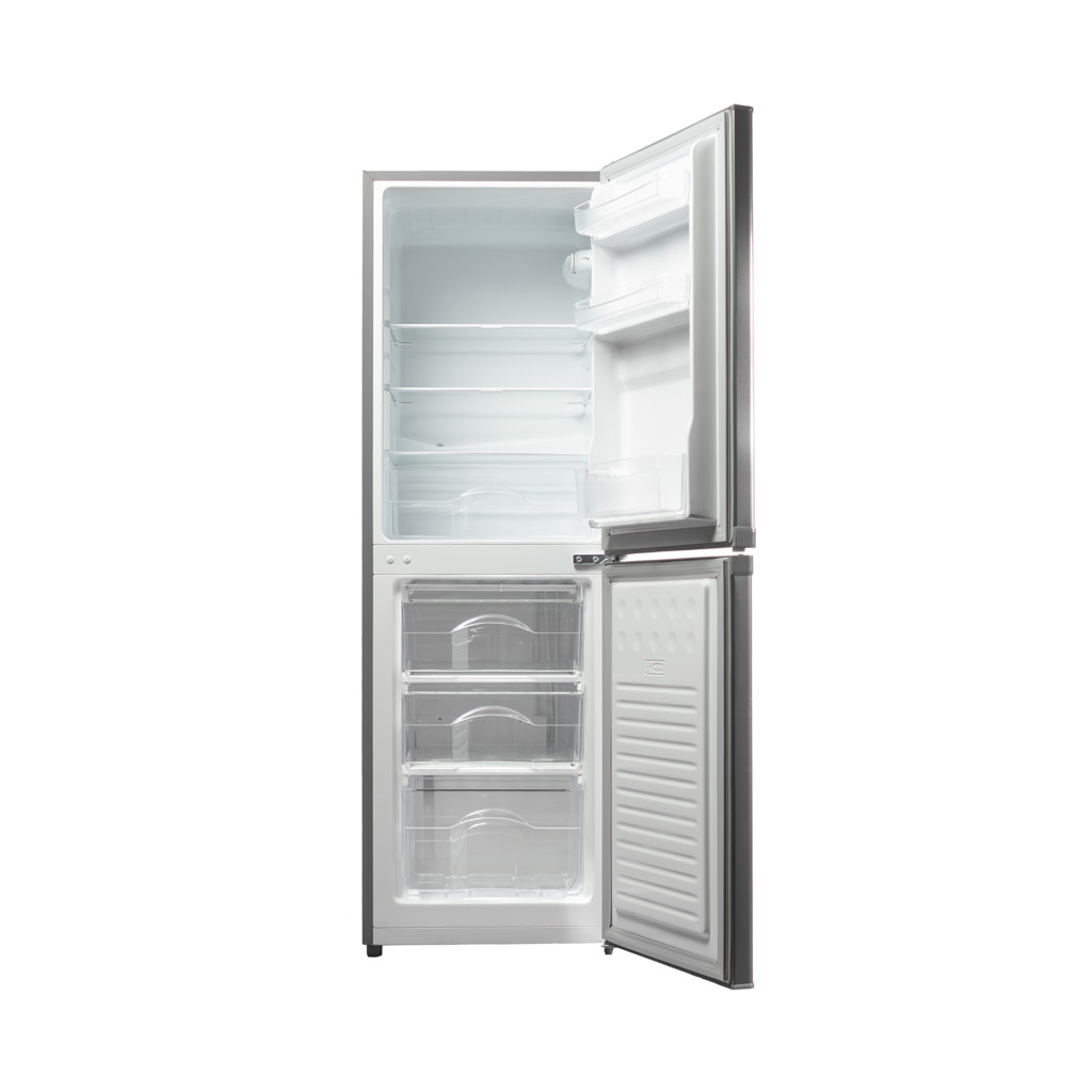 19 Inch 4.9 cu. ft. Bottom Mount Mini Refrigerator 11 Danby DCR049B1BSLDB 4.9 cu ft mini fridge with doors open showing interior storage compartments