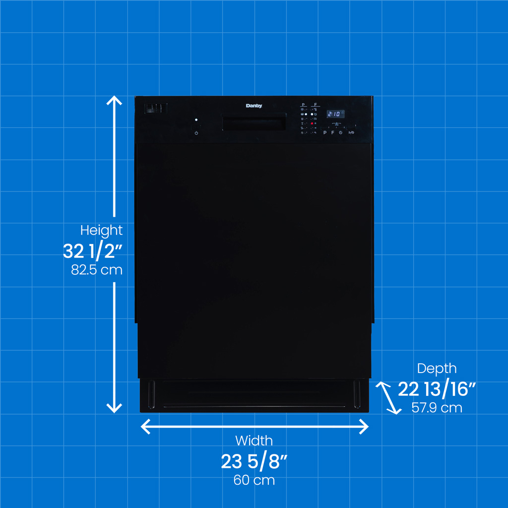 24" Built-in Dishwasher - 12 Place Settings 7 Danby ddw2404ebbb dimensions