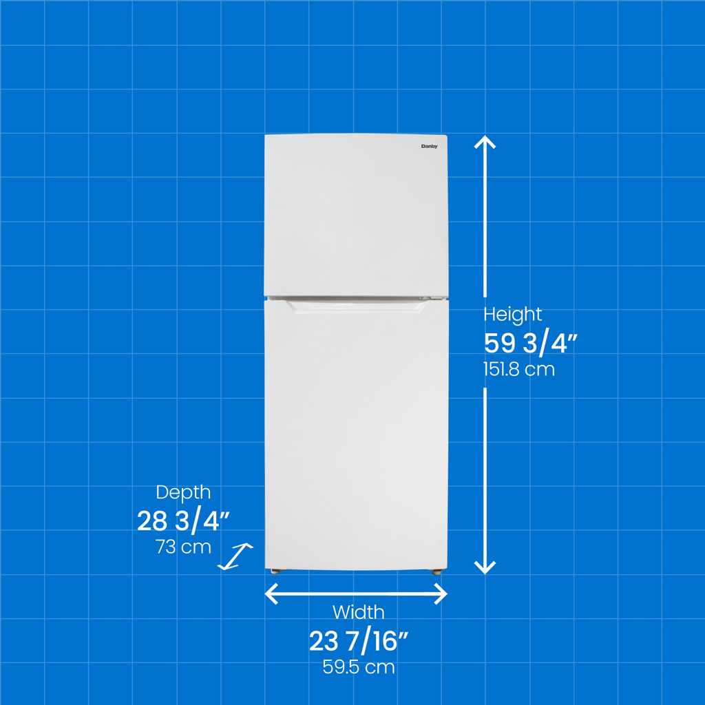 Danby dff116b1wdbr dimensions