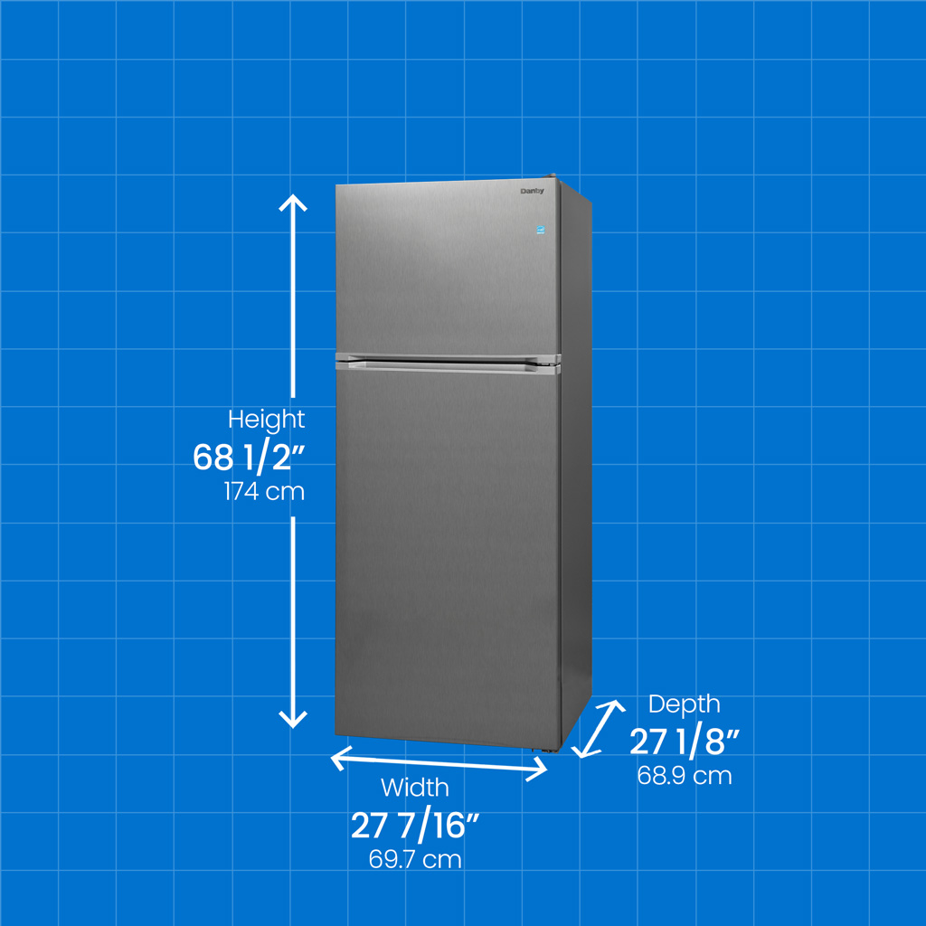 Danby 14.3 cu. ft. Frost-Free Fridge with Top Mount Freezer in Stainless Steel 7 Danby dff143v1ssdb dimensions