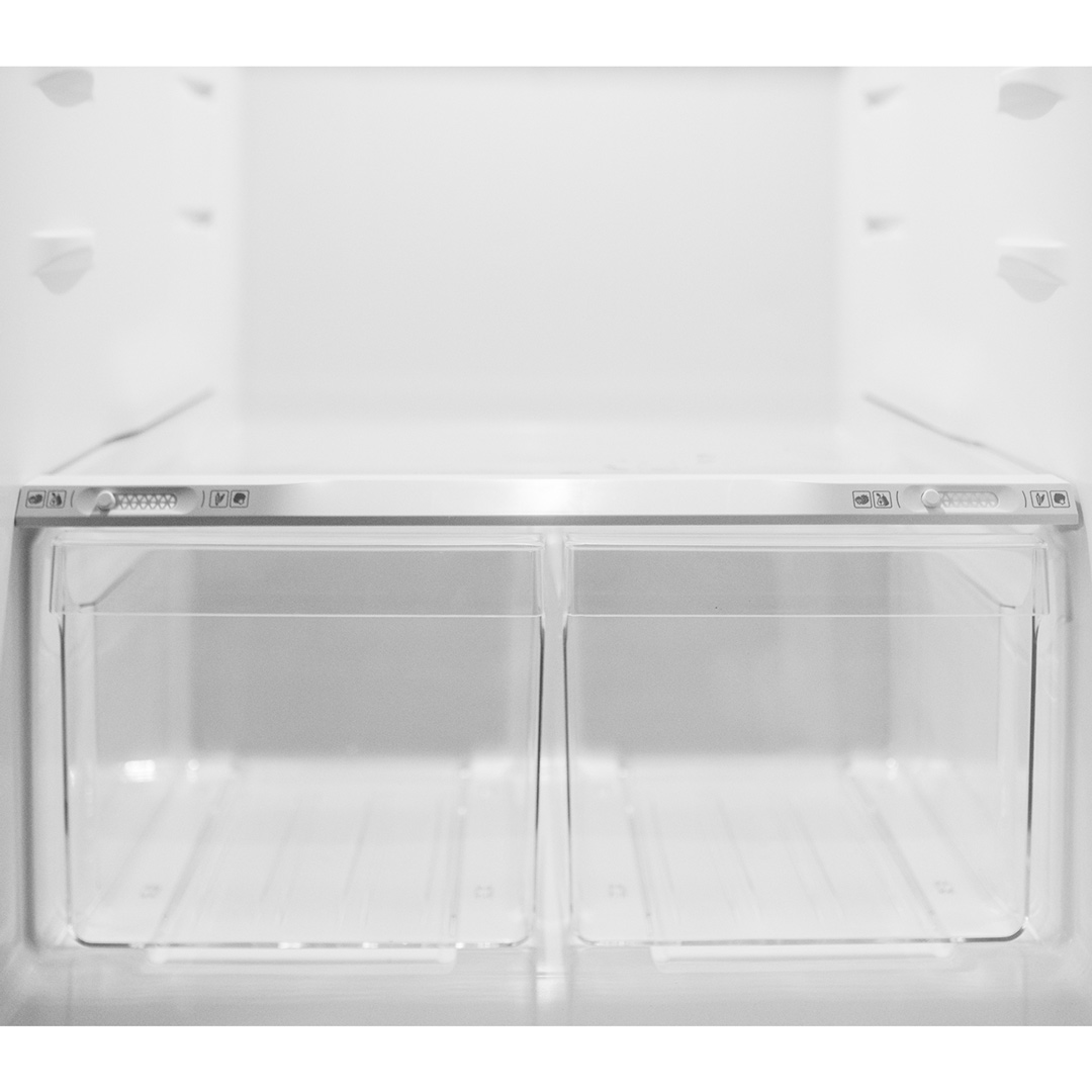 Danby 18 cu. ft. Top Mount Refrigerator in Stainless Steel Look 12 Danby DFF176B1SLDB 18 cu ft fridge crisper drawers for fruit and vegetable storage