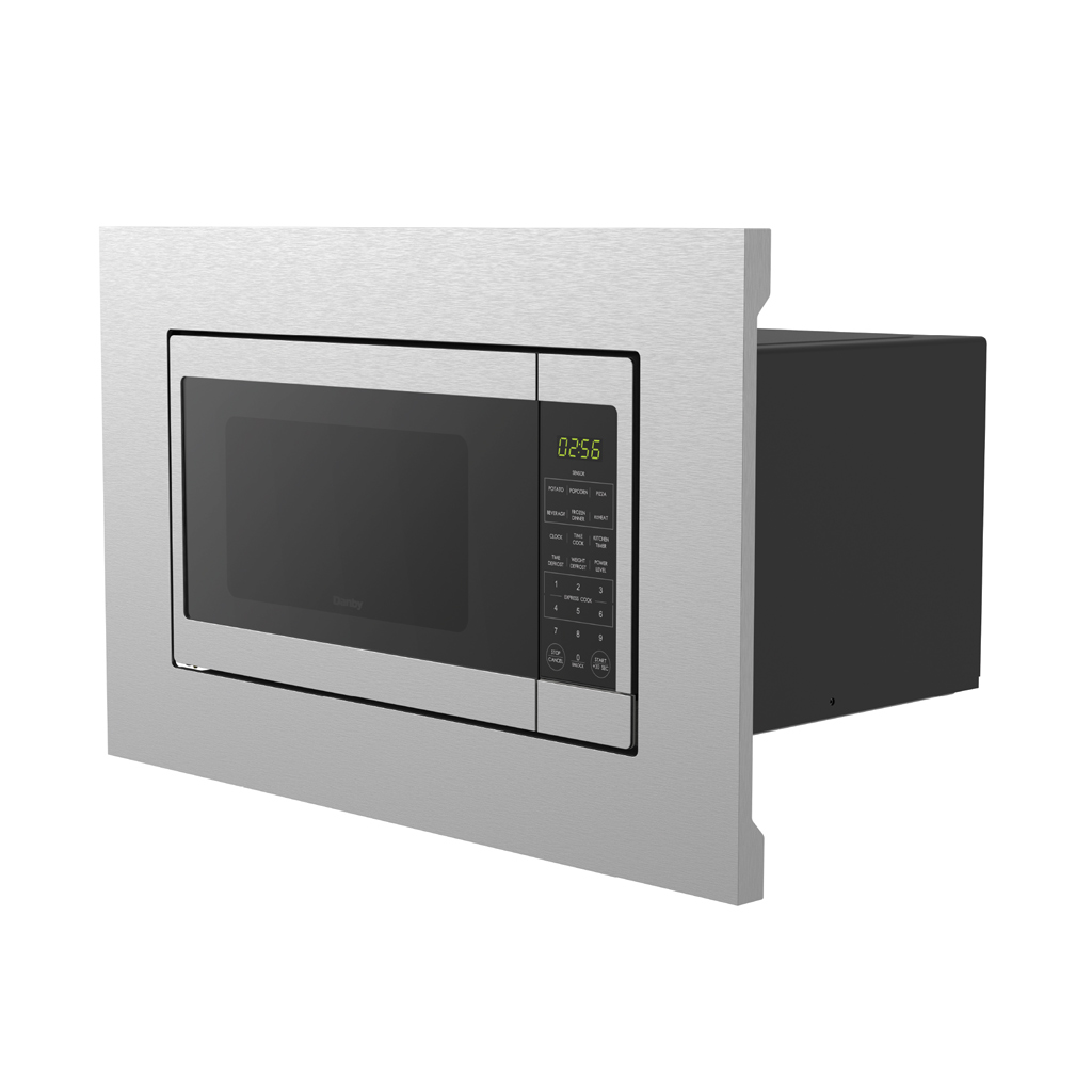 Danby DMW16A1SSDB 1.6 cu ft countertop microwave with trim kit for built-in installation