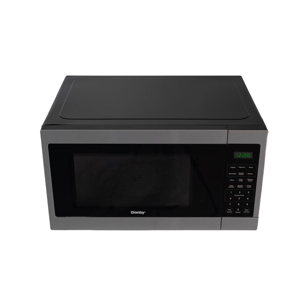Danby DMW16A1SSDB 1.6 cu ft countertop microwave top view showing cabinet design