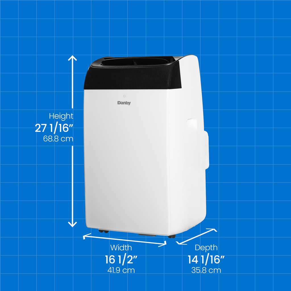 Danby 14,000 BTU Portable Air Conditioner in White 7 Danby dpa100e2wdb dimensions