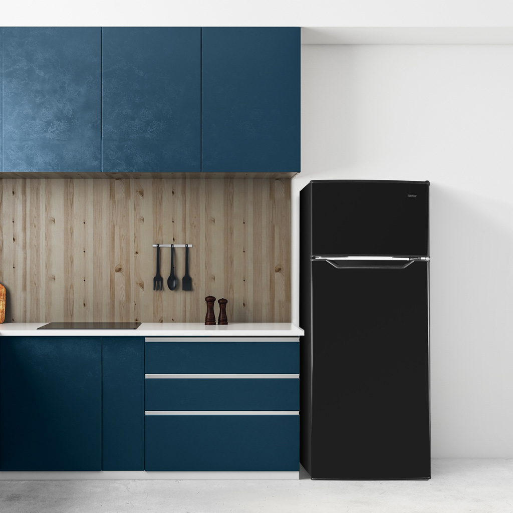 Danby 7.4 cu ft. Apartment Size Fridge Top Mount in Black 4 Danby dpf074b2bdb 6 insetting 1