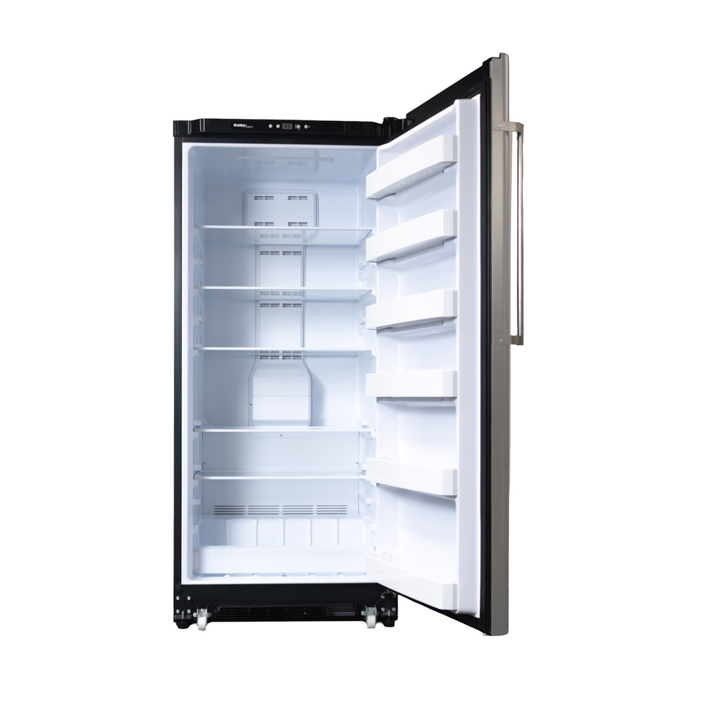 Danby Designer 16.7 cu. ft. Upright Freezer in Stainless Steel Look 6 Danby duf167a5bsldd front open