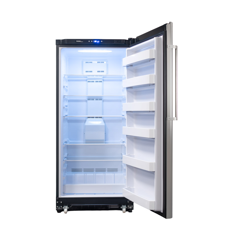 Danby Designer 16.7 cu. ft. Upright Freezer in Stainless Steel Look 8 Danby duf167a5bsldd open on