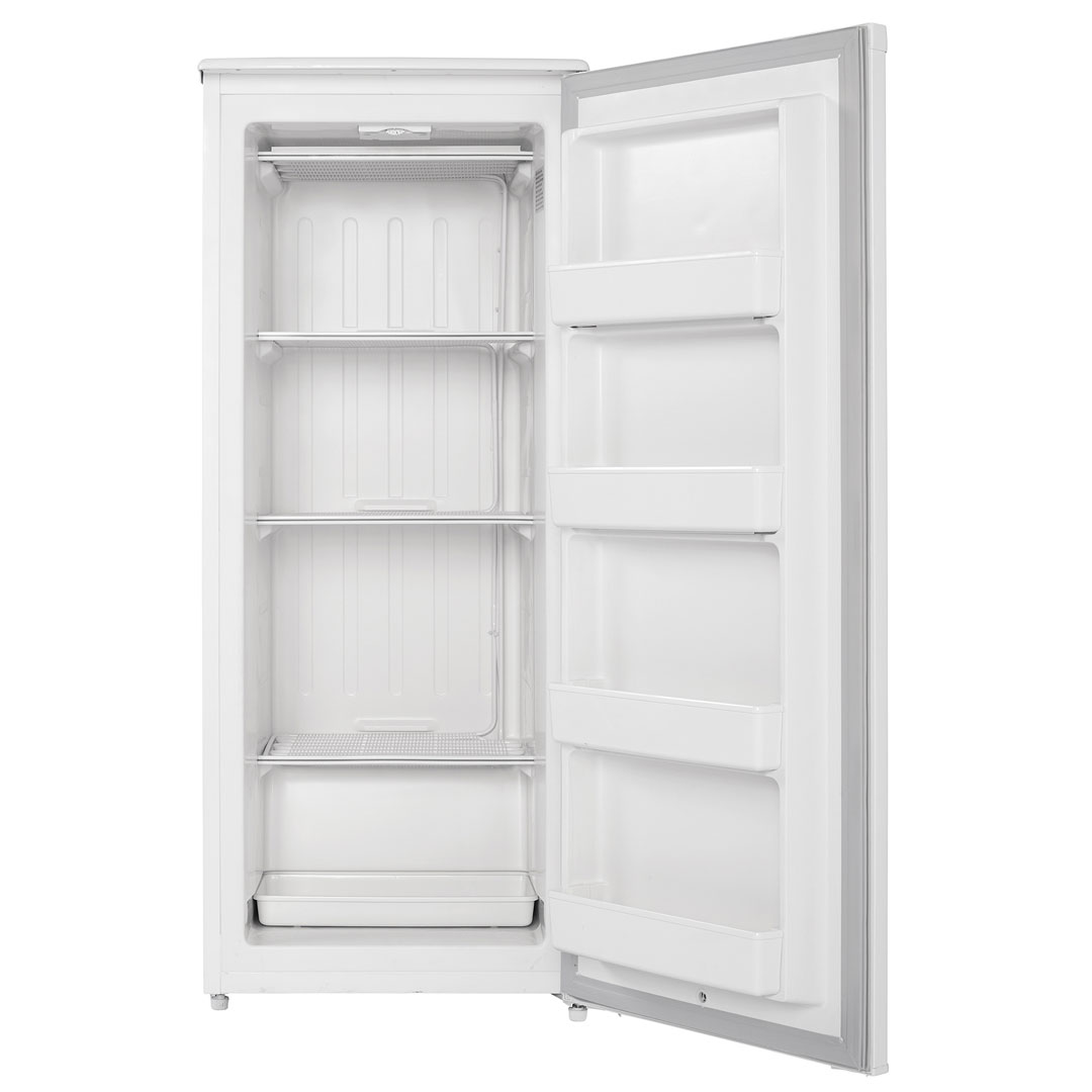 Danby Designer 10.1 cu. ft. Upright Freezer in White 7 Danby dufm101a1wdd1 front empty