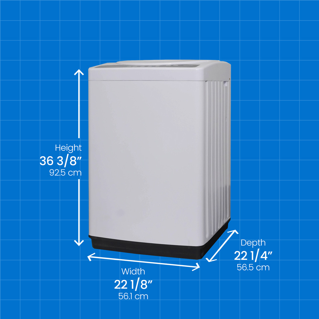 Danby 1.8 cu. ft. Compact Top Load Washing Machine in White 5 Danby dwm065a1wdb 6 dimensions