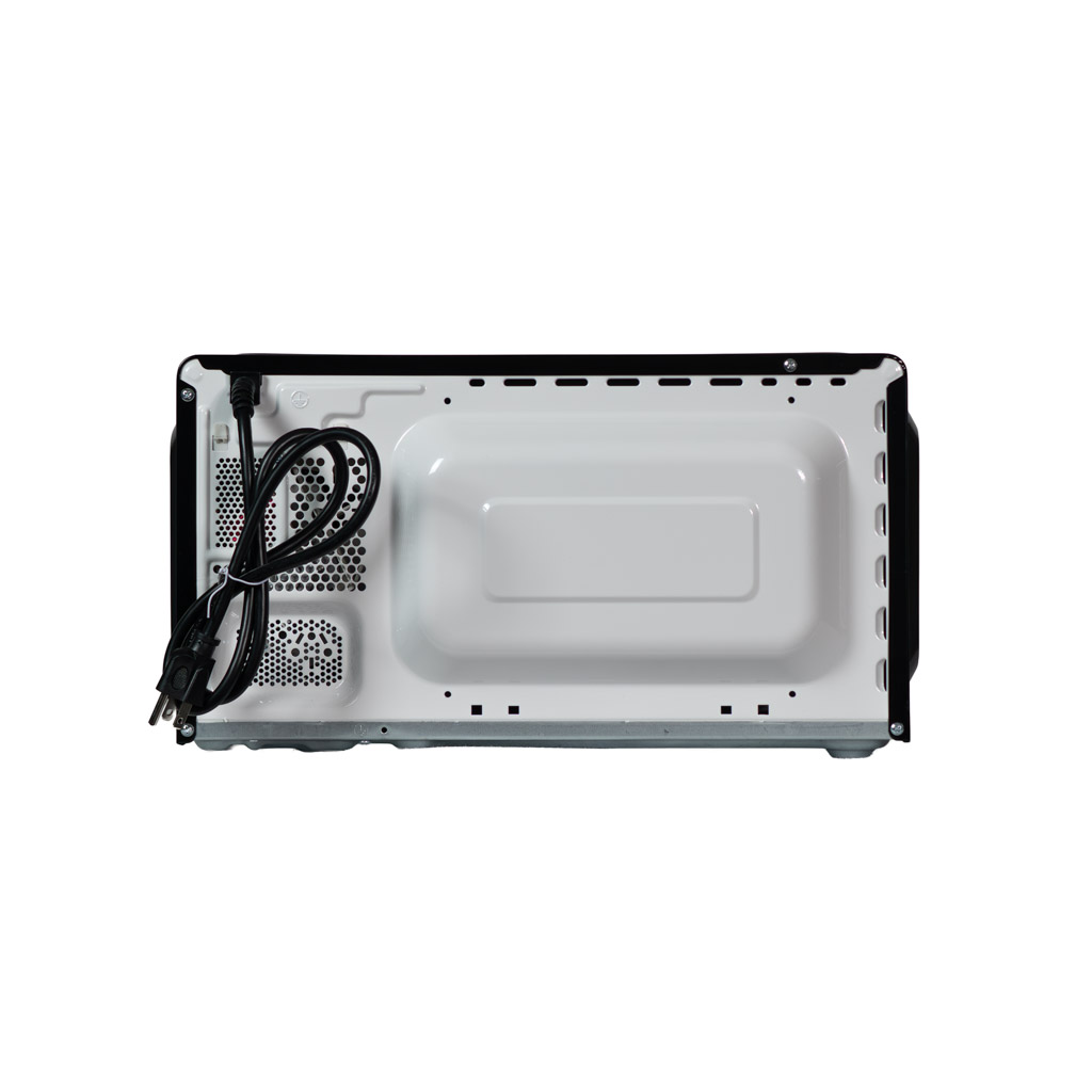 0.7 cu. ft. Countertop Microwave – 700 W 4 Danby DMW071A1B 0.7 cu ft countertop microwave rear view showing ventilation panel and power cord
