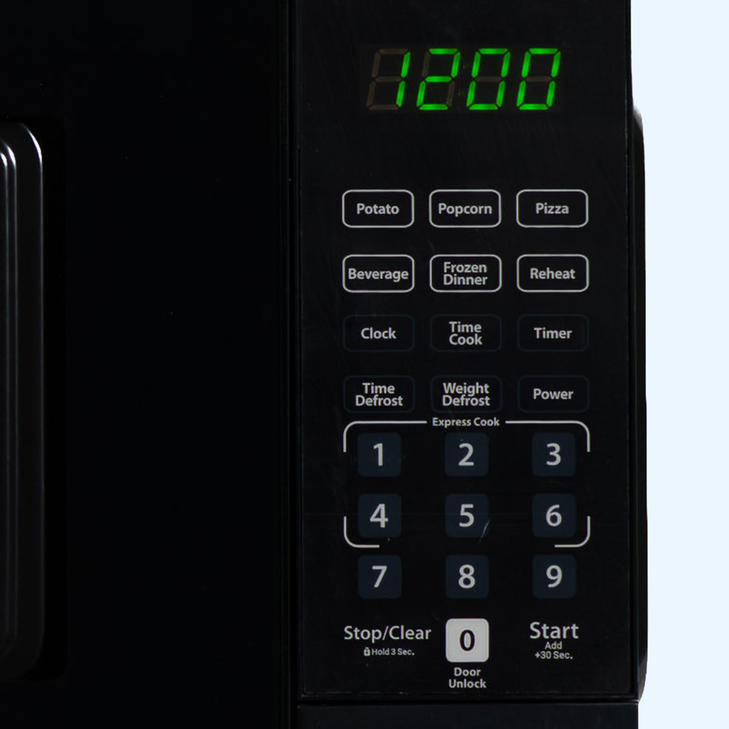 Danby DMW071A1B 0.7 cu ft countertop microwave control panel feature graphic