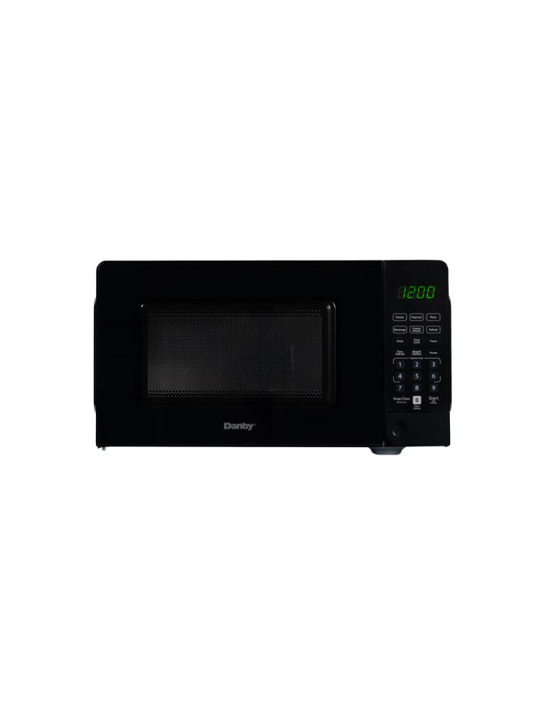 Danby DMW071A1B 0.7 cu ft countertop microwave front view with digital controls