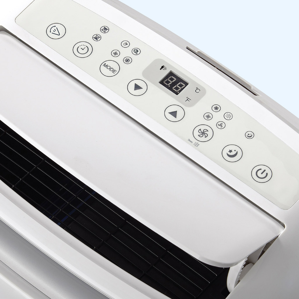 Danby DPA060B1WDB 10000 BTU air conditioner control panel with digital display and touch buttons